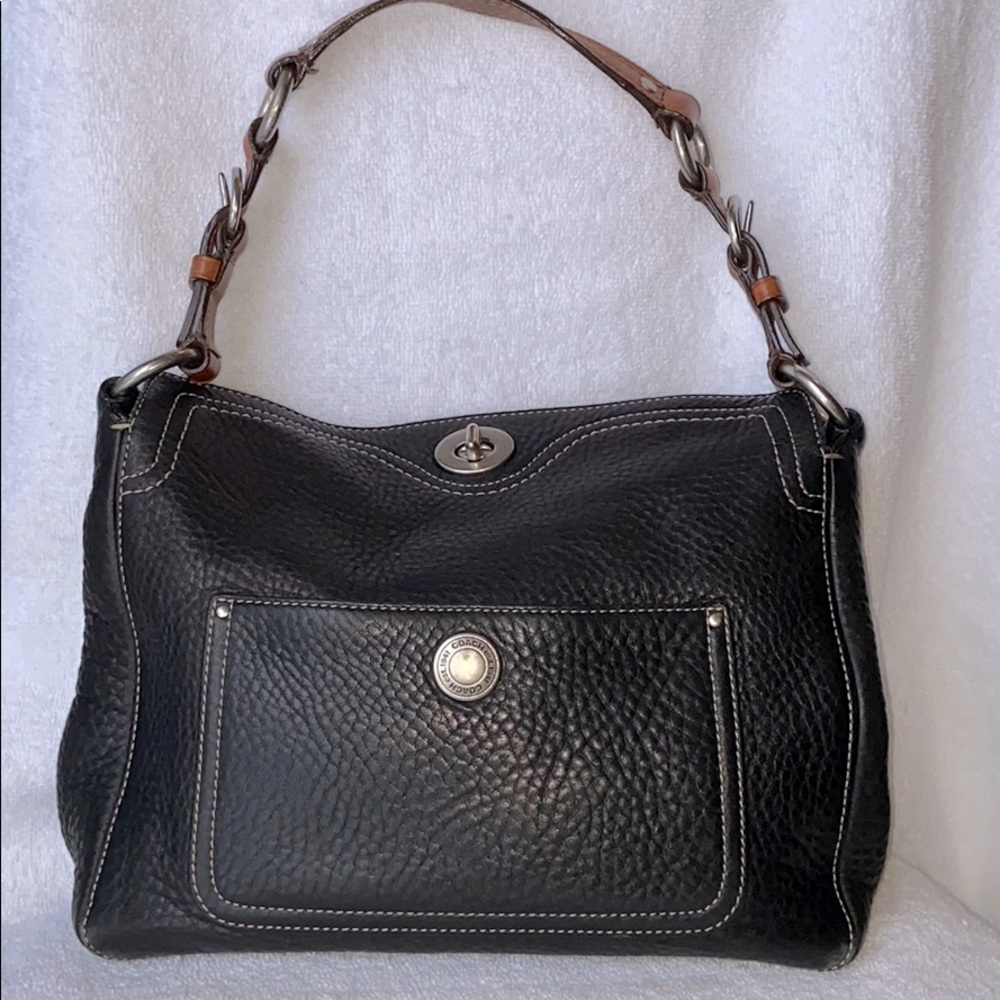 Coach Chelsea pebble leather turn lock front slip